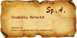 Szakály Arnold névjegykártya