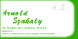 arnold szakaly business card